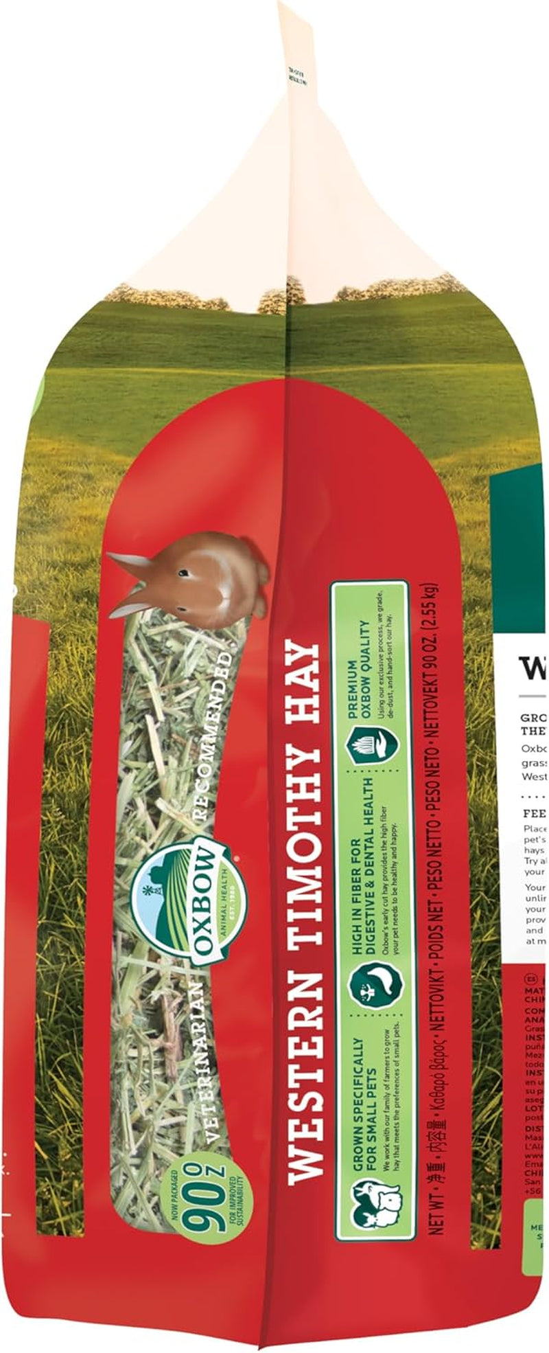Animal Health Western Timothy Hay - All Natural Hay for Rabbits, Guinea Pigs, Chinchillas, Hamsters & Gerbils - 90 Oz.