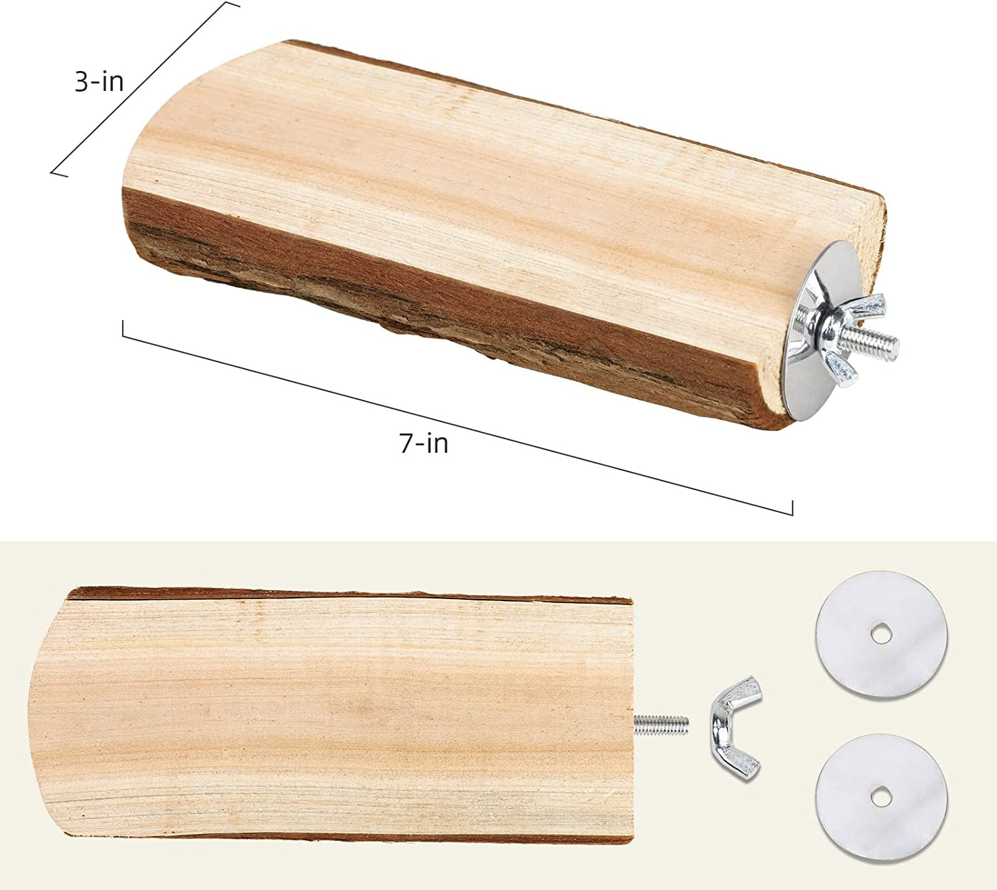 Parrot Cage Perch, Wooden Platform for Birds (1 Pack)