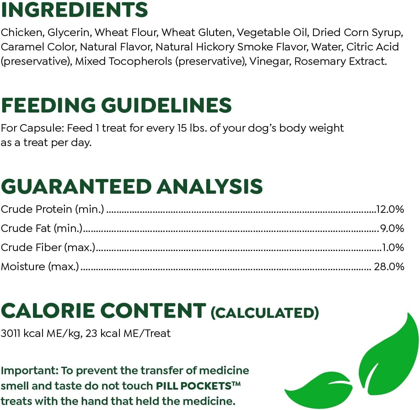 Pill Pockets for Dogs Capsule Size Natural Soft Dog Treats, Hickory Smoke Flavor, 15.8 Oz. Pack (60 Treats)