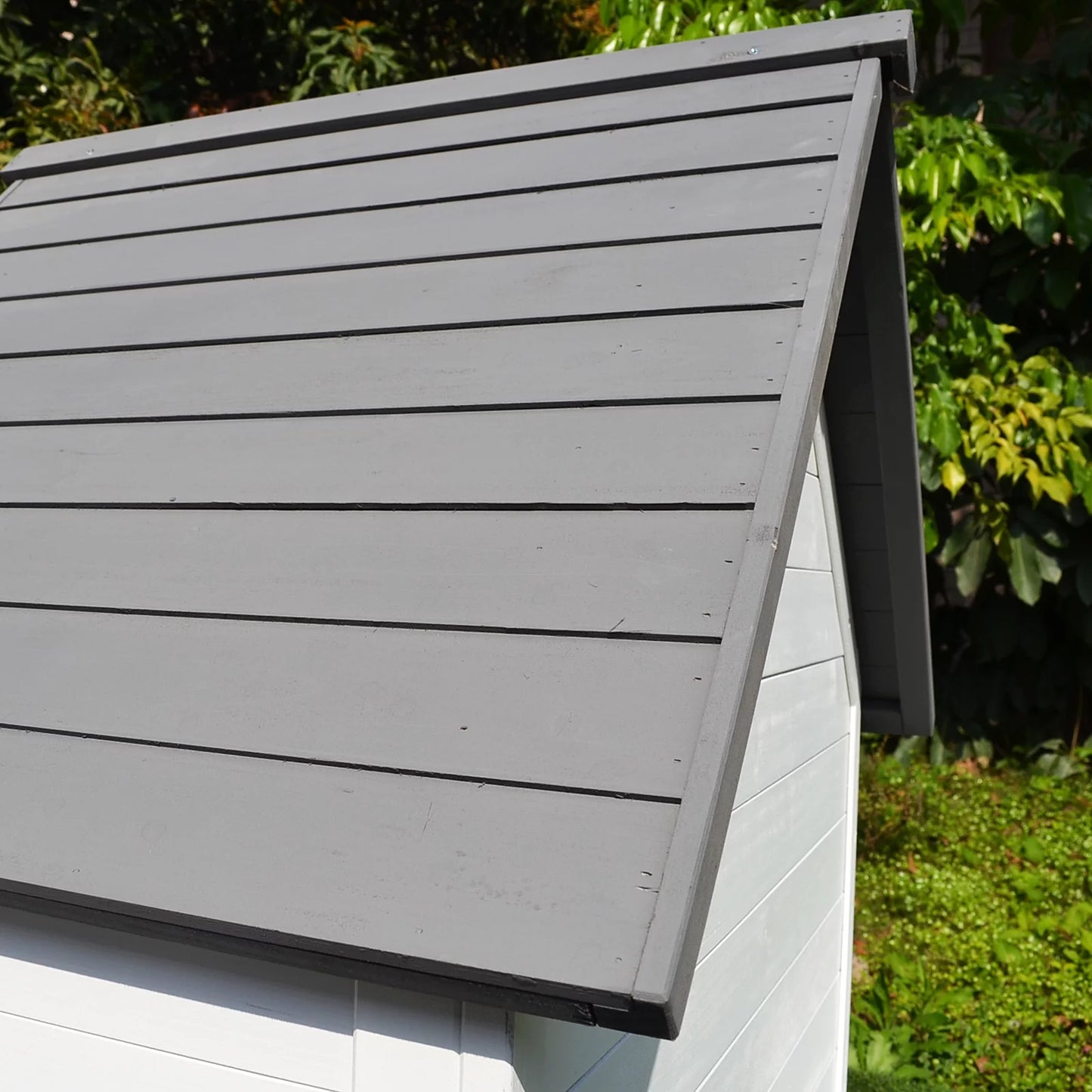 65" Chicken Coop Wooden with Detachable Run for Backyard, Gray