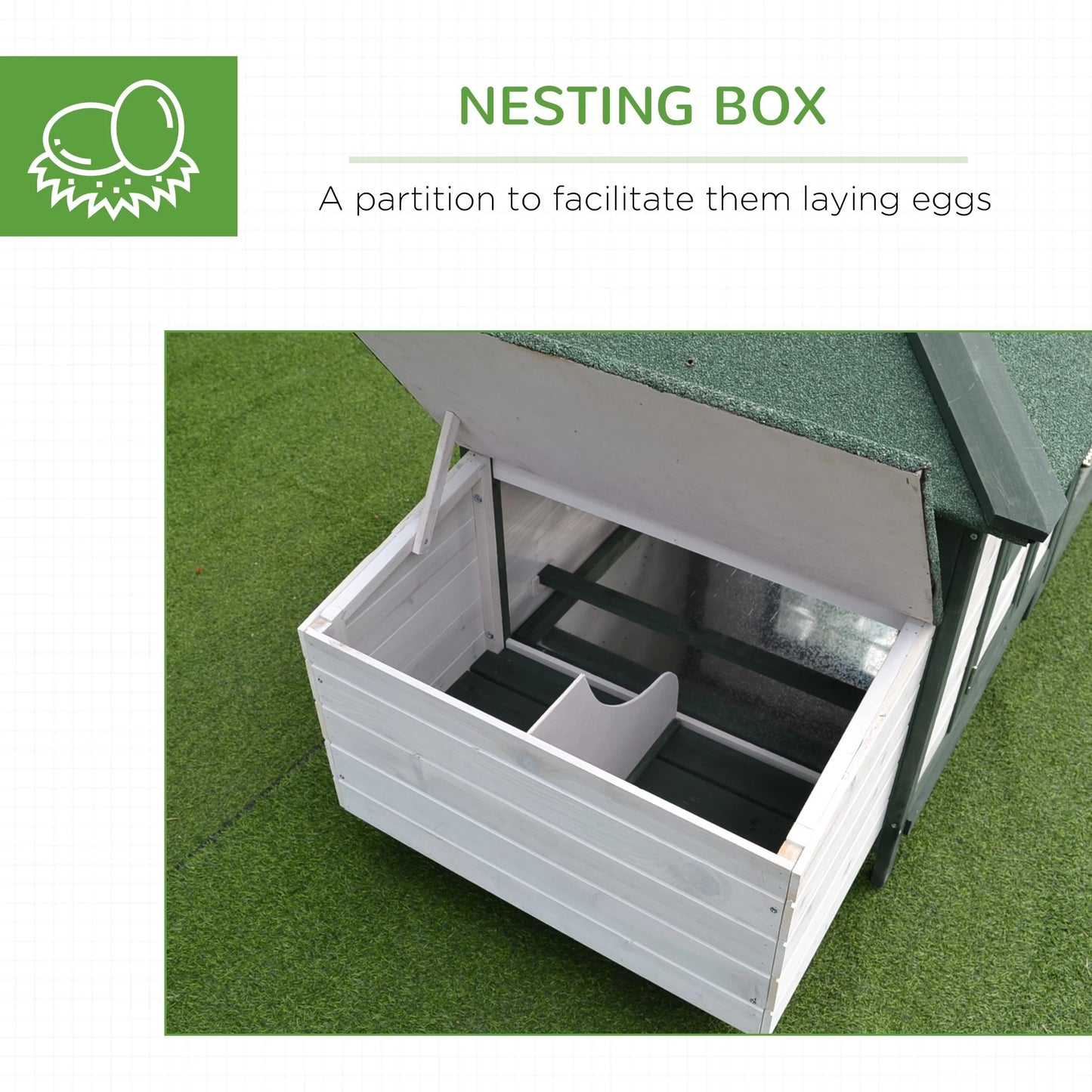 Charming Green Cottage-Style Chicken Coop Hen House for Happy Hens