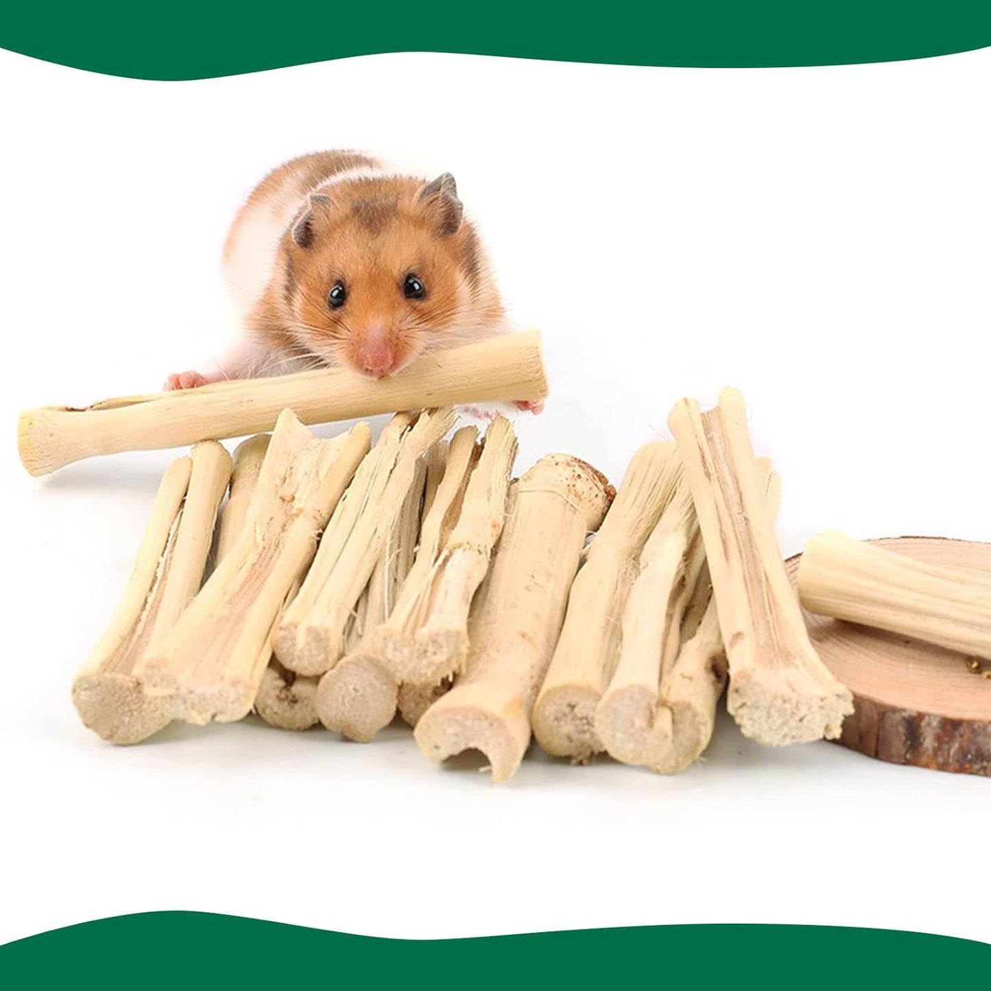 300G Pet Snacks Sweet Bamboo Chew Toy for Squirrel Rabbits Guinea Pigs Chinchilla Hamster (About 10-14 Sticks)