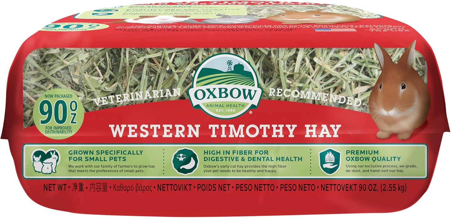 Animal Health Western Timothy Hay - All Natural Hay for Rabbits, Guinea Pigs, Chinchillas, Hamsters & Gerbils - 90 Oz.