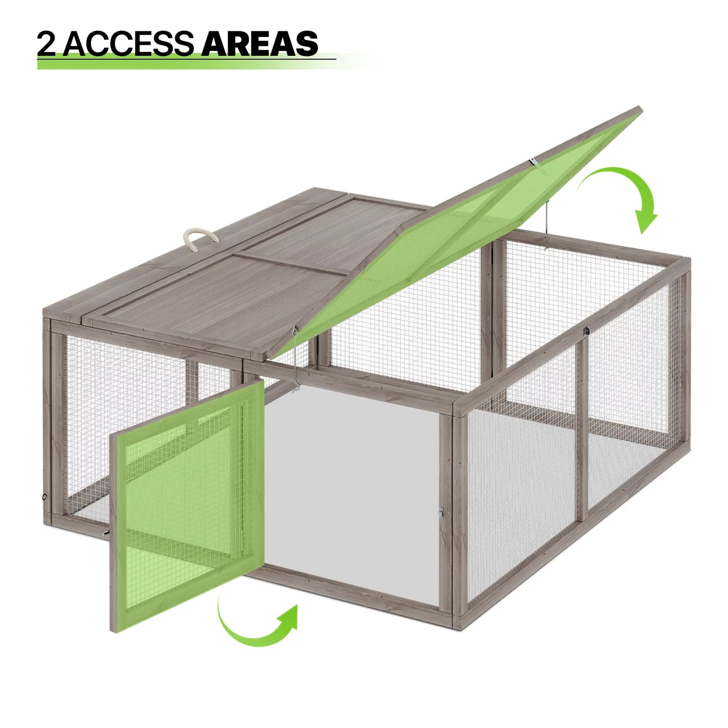 Deluxe 45.5" Wooden Chicken Coop & Rabbit Hutch with Openable Roof - Outdoor Poultry Cage for Small Animals (Grey)