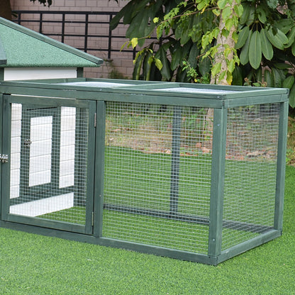 Charming Green Cottage-Style Chicken Coop Hen House for Happy Hens